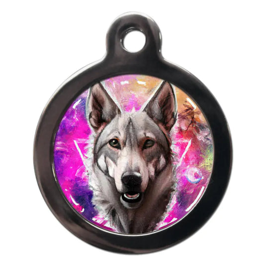 Wolfdog Graffiti Dog Id Tag - Ps Pet Tags - 1