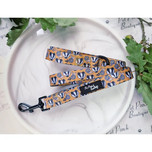 Woodland Badger Dog Lead Pet Pooch 1