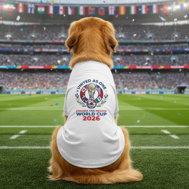 World Cup 2026 United as one Dog Football t Shirt - Poochie Fashion - 1