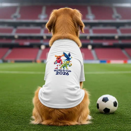 World Cup Fun Character Trio Dog Cat Football t Shirt - Poochie Fashion - 1