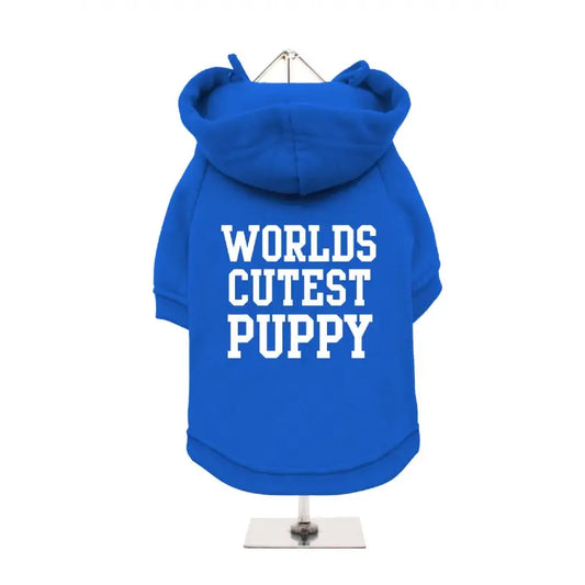 Worlds Cutest Puppy Dog Hoodie Sweatshirt in Baby Blue - Poochie Fashion - 1