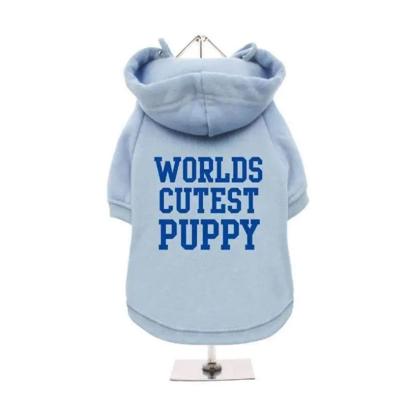 Worlds Cutest Puppy Dog Hoodie Sweatshirt In Baby Blue - Urban - 1