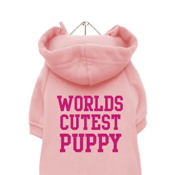 Worlds Cutest Puppy Dog Hoodie Sweatshirt in Baby Pink - Rich Paw - 2