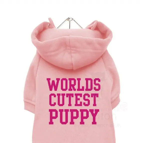 Worlds Cutest Puppy Dog Hoodie Sweatshirt in Baby Pink - Rich Paw - 2
