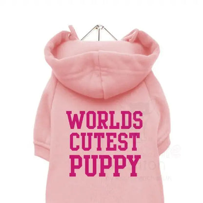 Worlds Cutest Puppy Dog Hoodie Sweatshirt in Baby Pink - Rich Paw - 2