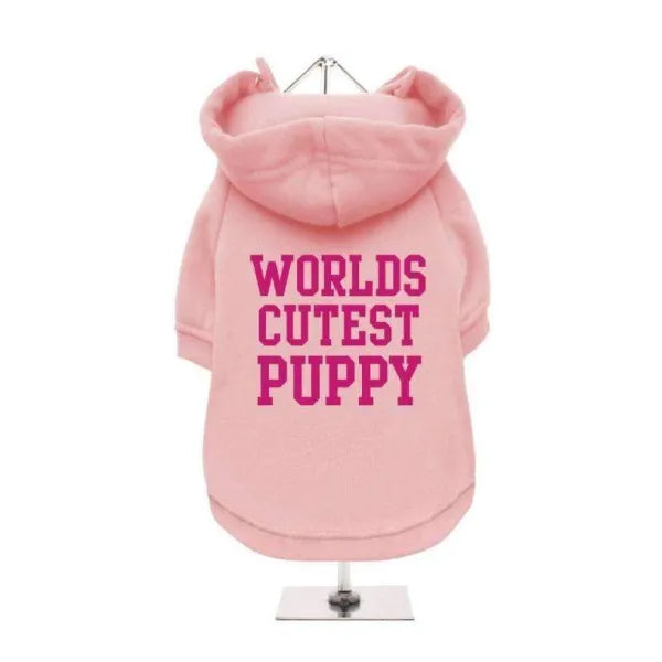 Worlds Cutest Puppy Dog Hoodie Sweatshirt in Baby Pink - Urban - 1