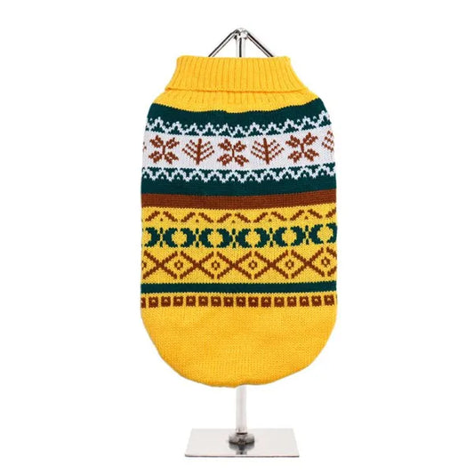 Yellow Fair Isle Vintage Dog Jumper - Urban Pup - 1