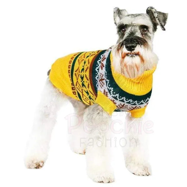 Yellow Fair Isle Vintage Dog Jumper - Urban Pup - 2