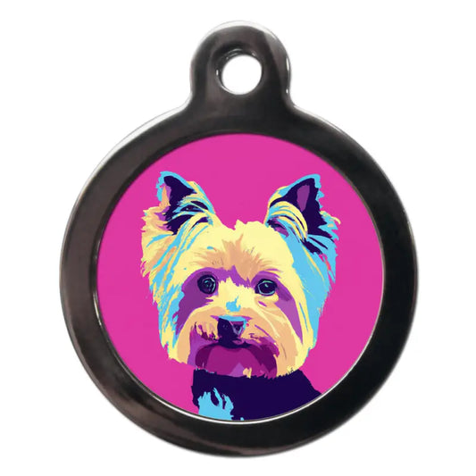 Yorkie Pop Art Dog ID Tag - PS Pet Tags - 1