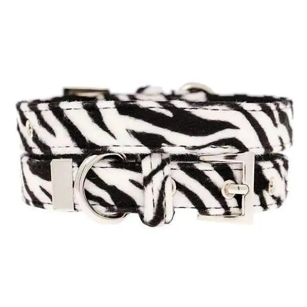 Zebra Print Fabric Dog Collar - Urban - 1