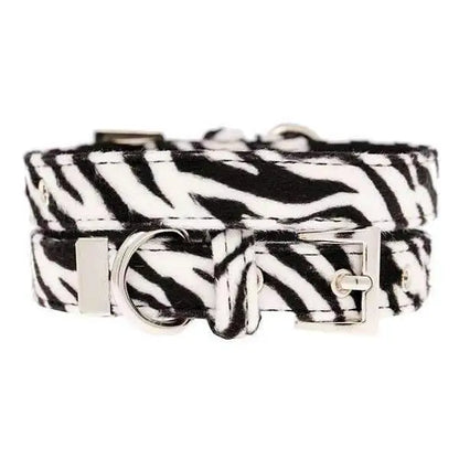 Zebra Print Fabric Dog Collar - Urban - 1