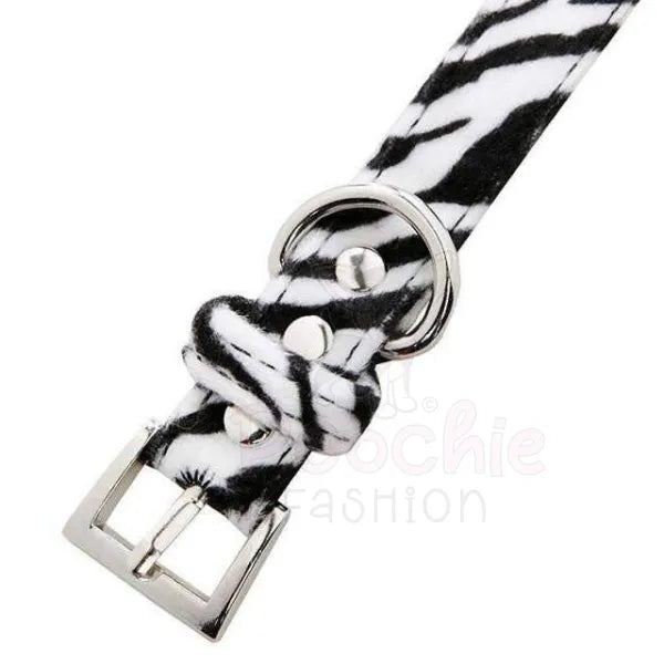 Zebra Print Fabric Dog Collar - Urban Pup - 3