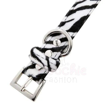 Zebra Print Fabric Dog Collar - Urban Pup - 3