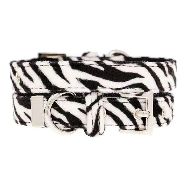 Zebra Print Fabric Dog Collar - Urban Pup - 1